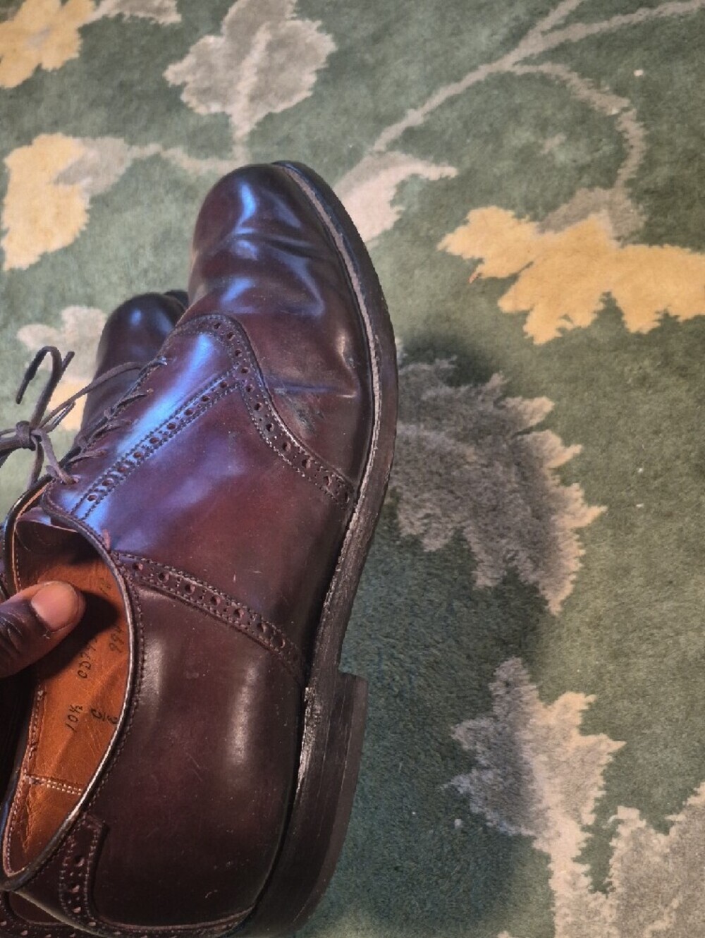 Alden Dark Brown Leather Lace-Up Dress Shoes - Picture 4 of 10